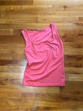 Zara Coral-Pink Scoop Neck Tank Top